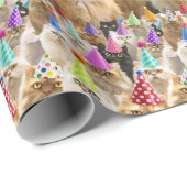 猫パーティー ラッピングペーパー (ロールコーナー)