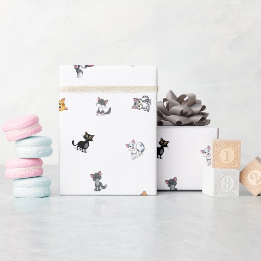 猫パーティー ラッピングペーパー (ベビーシャワー)