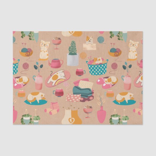猫パーティー 薄葉紙 (正面)