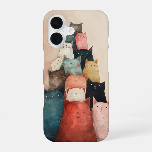 猫パーティー iPhone 16ケース (裏面)