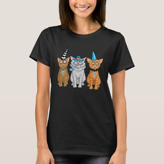猫パーティ Tシャツ (正面)
