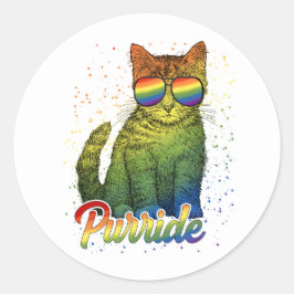 猫パーライドLGBT ラウンドシール