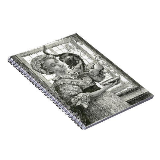 猫ビクトリアンと女性の螺旋手帳 ノートブック (右側)