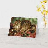猫ビクトリアンクリスマスカードヘレナ・マグワイア カード (黄色い花)