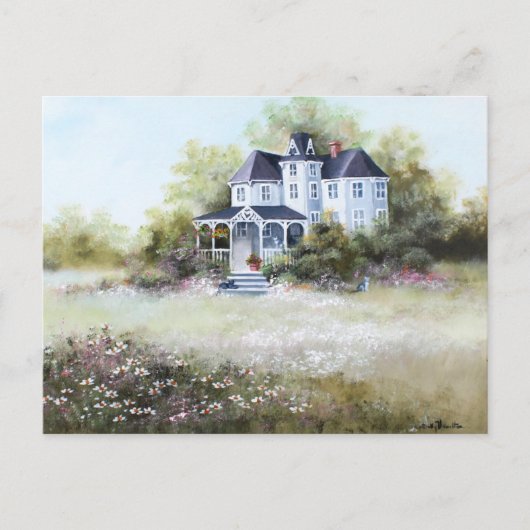 猫ビクトリアン国の古い家素朴屋 ポストカード (正面)