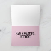 猫ビクトリアン誕生日グリーティングカード付き少女 カード (内部)