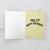 猫ビッグおもしろいハグ誕生日グリーティングカード カード (内部)