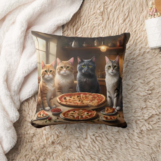 猫ピザの夜 クッション (ブランケット)