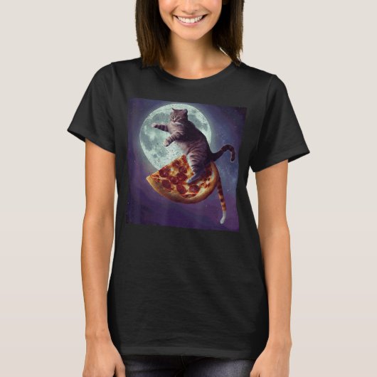 猫ピザムーン Tシャツ (正面)