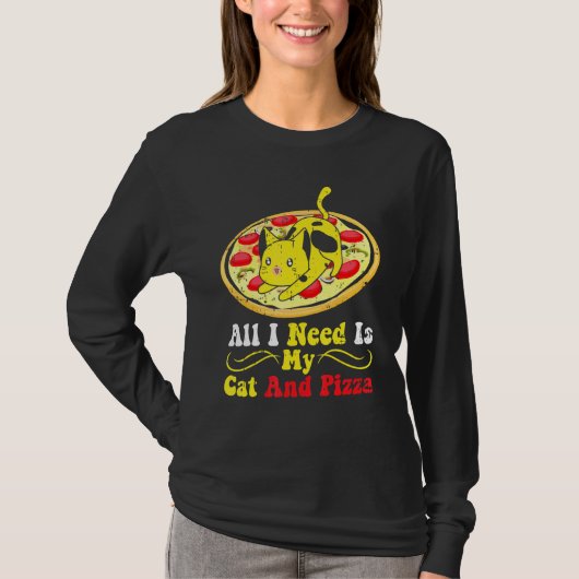 猫ピザ Tシャツ (正面)