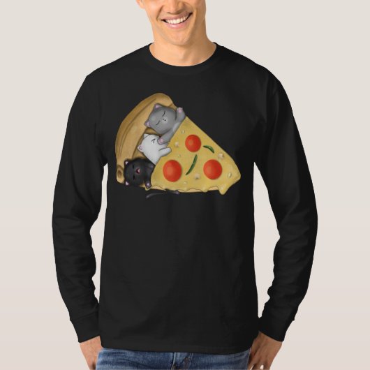 猫ピザ Tシャツ (正面)
