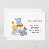 猫ピラミッド – 猫のグループチームワーク引用文 ポストカード (正面/裏面)