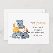 猫ピラミッド – 猫のグループチームワーク引用文 ポストカード (正面/裏面)