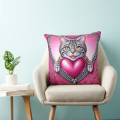 猫ピローコレクション猫とハート クッション (椅子)