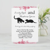 猫ピンよくはしゃぐクフローラ結婚式招待状 招待状 (スタンド正面)