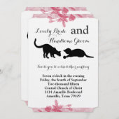 猫ピンよくはしゃぐクフローラ結婚式招待状 招待状 (正面/裏面)