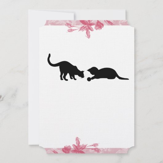猫ピンよくはしゃぐクフローラ結婚式招待状 招待状 (裏面)