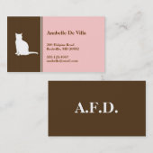 猫ピンクの茶色のペットの個人通話カード コーリングカード (正面/裏面)