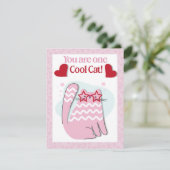 猫ピンククールのバレンタインデー シーズンカード (スタンド正面)