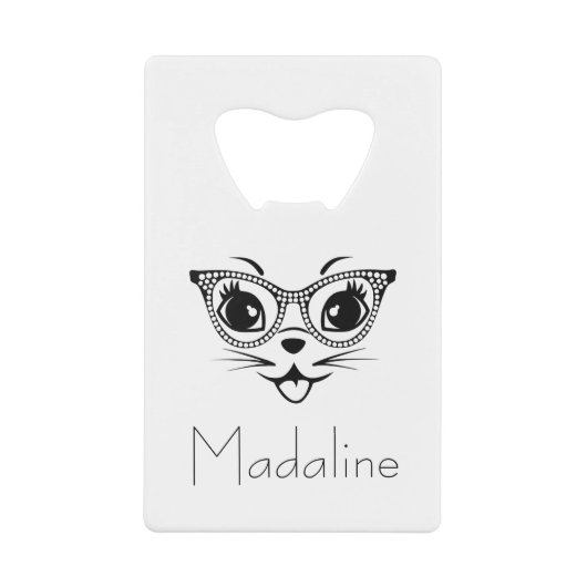 猫ファッション クレジットカード栓抜き (正面)