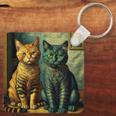 猫ファミリーのキーチェーン キーホルダー (裏面)