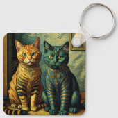 猫ファミリーのキーチェーン キーホルダー (裏面)