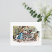 猫ファミリー向け外出 ポストカード (スタンド正面)