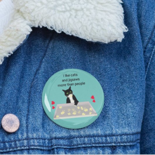 猫ファンよりも猫と猫が多いパズル 缶バッジ