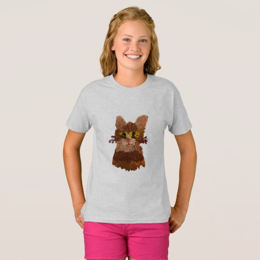 猫ファンキーの絵画顔Tシャツ Tシャツ (正面フル)
