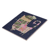 猫ファンシー陶製キッチンタイル タイル (側面)