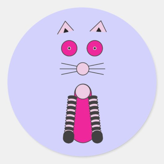 猫ファンシー ラウンドシール (正面)