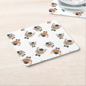 猫ファンシーI スクエアペーパーコースター (アングル)