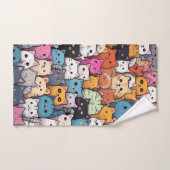 猫ファンタジー：かわいいアニメ猫ガロール バスタオルセット (ハンドタオル)