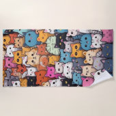 猫ファンタジー：かわいいアニメ猫ガロール ビーチタオル (正面)