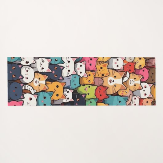 猫ファンタジー：かわいいアニメ猫ガロール ヨガマット (裏面(横))