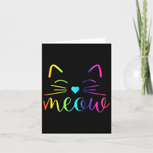 猫ファン向けおもしろいかわいい猫顔引用文 カード (正面)