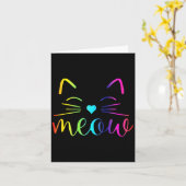 猫ファン向けおもしろいかわいい猫顔引用文 カード (黄色い花)