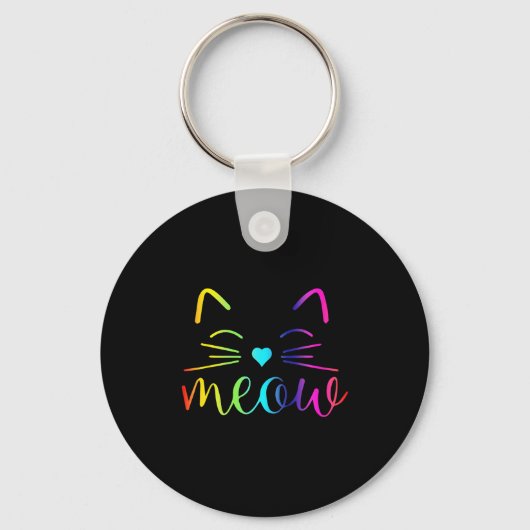 猫ファン向けおもしろいかわいい猫顔引用文 キーホルダー (正面)
