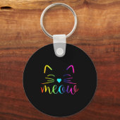 猫ファン向けおもしろいかわいい猫顔引用文 キーホルダー (正面)