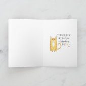 猫ファン猫おもしろい紙吹雪パーティーハッピーバースデー カード (内部)