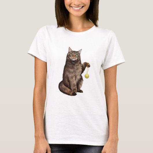 猫ファン-メインのあらいぐま Tシャツ (正面)