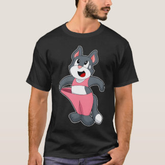 猫フィットネスレトロ Tシャツ