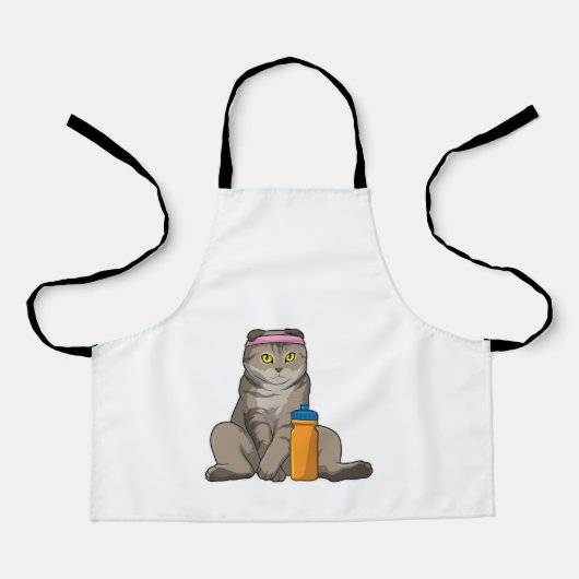 猫フィットネス飲みマグ エプロン (正面)