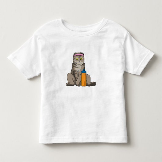 猫フィットネス飲みマグ トドラーTシャツ (正面)
