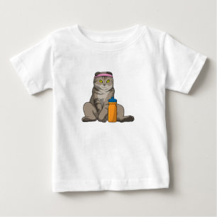猫フィットネス飲みマグ ベビーTシャツ