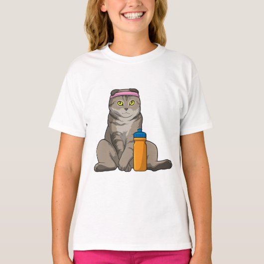 猫フィットネス飲みマグ Tシャツ (正面)