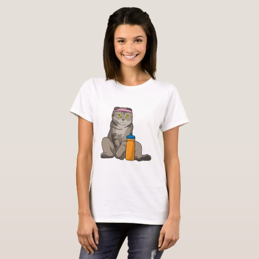 猫フィットネス飲みマグ Tシャツ (正面フル)