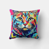 猫フェネ最高のス:絵を描猫アートのプリント クッション (裏面)
