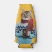 猫フォトグラファーのヴィンテージセーター予測できな ボトルクーラー (正面)