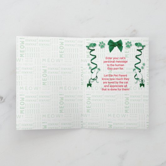 猫フォトホリデーカスタムクリスマスから シーズンカード (内部)